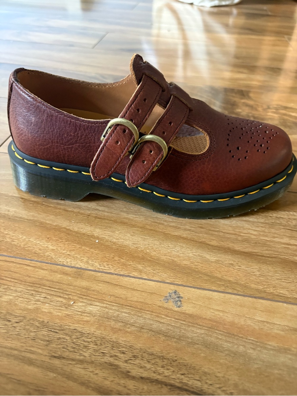 Dr. Martens Burgundy and Tan Leather Clog - Picture 6 of 12
